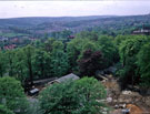 Elevated view looking west up the Porter Valley from the University of Sheffield's Sorby Hall of Residence with Endcliffe Vale Road in the foreground Elevated view looking west up the Porter Valley from the University of Sheffield's Sorby Hall of Residence with Endcliffe Vale Road in the foreground