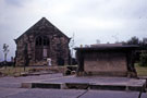Memorial to Benjamin Huntsman, inventor of Crucible Steel  1704-1776, Hill Top Burial Ground, Attercliffe Common with  Attercliffe Chapel of Ease in the background