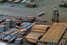 Elevated view of the steel stockyard of Samuel Osborn and Co. Ltd., Clyde Steel Works, merchants and manufacturers 