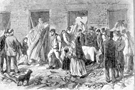 Artists impression of property destroyed and inmates drowned, Great Sheffield Flood 1864 