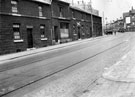 Stone row of houses in Upwell Street, opposite the Picture Palace