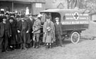 Presentation of ambulances for 'The Sheffield Military Hospitals', World War I