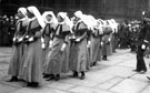 Nursing Section from 3rd Northern General Base Hospital attending a Memorial Service, World War I