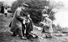 Members of the Waltonian Angling Society entertaining wounded soldiers from 3rd Northern General Hospital, World War I