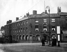 View: y00262 Royal Hotel, Waingate (left) and corner of Exchange Street (right), photographed from Haymarket, 1913-14
