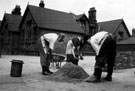 Mixing concrete, Wadsley Bridge Council School, Penistone Road North