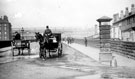 View: y00423 Horse drawn carriage and Sheffield Corporation Cleansing Department Water Cart No. 132 cleaning Victoria Station Road showing gatepost