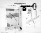 Plan from auctioneer's notice of sale, and actual jail key from Ecclesall Gaol and Court of Requests, Tudor Street Moor (later became Thomas Street)