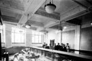 Interior of West Street Post Office and Savings Bank (situated in Central Telephone Exchange), plasterwork by Percy J. Roberts (second from left)