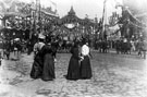 View: y00560 Decorations for royal visit of Queen Victoria, junction of High Street and Fargate