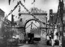 View: y00630 Royal visit of Queen Victoria, decorative arch in Barker's Pool