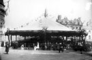 Temporary grandstand in Town Hall Square for the royal visit of Queen Victoria