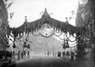 High Street looking towards Cole's Corner showing decorations for Queen Victoria's visit