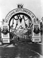 Decorative arch at end of St. Mary's Road, leading to Granville Road and Norfolk Park for the royal visit of Queen Victoria, (photographed looking down St. Mary's Road)