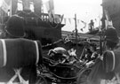 Royal visit of King Edward VII and Queen Alexandra from the corner of Change Alley and High Street, Fitzalan Market Hall in background