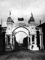 Decorative arch sponsored by Vickers Sons and Maxim, Brightside Lane, to welcome King Edward VII and Queen Alexandra on their visit to Sheffield