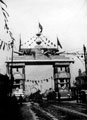 Decorative arch on Savile Street to celebrate the royal visit of King Edward VII and Queen Alexandra, sponsored by John Brown and Co., designed and erected by G.H. Hovey