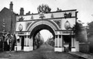 Royal visit of Prince and Princess of Wales, decorative arch at Broomhill
