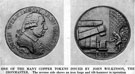 Copper token issued 1793, issued by John Wilkinson, iron master, the reverse side shows an iron forge and tilt-hammer in operation Copper token issued 1793, issued by John Wilkinson, iron master, the reverse side shows an iron forge and tilt-hammer in operation
