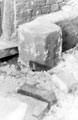 Sheffield Castle excavations recorded by J.B. Himsworth. piece of mullion
