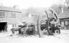 Jessopp's Tilt Hammers, Abbeydale Works, former premises of W. Tyzack, Sons and Turner Ltd., manufacturers of files, saws, scythes etc., prior to restoration and becoming Abbeydale Industrial Hamlet Museum. Forges and Warehouses in background