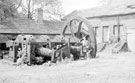 Jessopp's Tilt Hammers, Crucible Steel Shop, right. Abbeydale Works, former premises of W. Tyzack, Sons and Turner Ltd., manufacturers of files, saws, scythes etc., prior to restoration and becoming Abbeydale Industrial Hamlet Museum