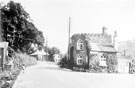 Ashopton Village, Sheffield to Glossop road, prior to construction of Ladybower Reservoir. Toll Bar Cottage, right, junction of Brown Lane