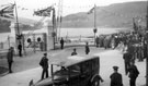 Opening of Ladybower Reservoir by King George VI and Queen Elizabeth. Presentation of bouquet to Her Majesty the Queen