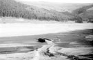 Remains of the Ouzelden Bridge which was over the River Derwent, near Birchinlee, exposed during the droughts of 1959, now deep below the Derwent Reservoir