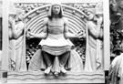 View: y01117 Sculpture for the new Central Library and Graves Art Gallery, by brothers, Alfred and W.F. Tory, prior to being placed on the newly constructed building