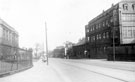 Western Bank from junction with Clarkson Street, looking towards Brook Hill. University of Sheffield, left, Warehouses belonging to J.G. Graves Ltd., 'Westville', right