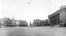 Barkers Pool and Cambridge Street decorated for the Coronation of Queen Elizabeth II. Nos 2-4, Cambridge Street, Albert public house, in background