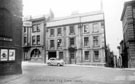 Broadbent House, also known as 'The Old Banker's House', No. 3 Hartshead. Figtree Lane, right, St. Peter's Close under arch