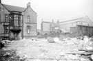 Remains of Brunswick Wesleyan Chapel, The Moor, after demolition. Former Brunswick Vestry Hall and Lecture Hall, in background
