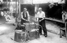 Scythe blade forging, W.A. Tyzack and Co. Ltd., scythe manufacturers, Clay Wheel Forge (also known as Hawksley), River Don at Wadsley. Photograph taken when Tyzack's were giving up the tenancy, and Messrs. Dunford and Elliott were intending to demol