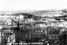 Elevated view of City Centre. Roof of L.M.S. station, extreme left. Shoreham Street tram sheds, left centre. Cholera Monument and Norfolk Park in background Elevated view of City Centre. Roof of L.M.S. station, extreme left. Shoreham Street tram sheds, left centre. Cholera Monument and Norfolk Park in background