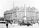 Jubilee Monolith, Town Hall Square. Yorkshire Penny Bank, Albany Hotel and Carmel House, Fargate in background Jubilee Monolith, Town Hall Square. Yorkshire Penny Bank, Albany Hotel and Carmel House, Fargate in background