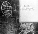 Councillor Albert Ballard, chairman, and members of the Library Committee, inspect the plaque on the Blakegrove Road, Upperthorpe home of Ebenezer Elliott, the Sheffield Poet