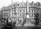 Jubilee Monolith, Town Hall Square. Albany Hotel, Yorkshire Penny Bank and Y.M.C.A.'s, Carmel House in background