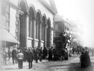 Norfolk Market Hall, Haymarket, before 1896 (west front rebuilt 1904-5). Tontine Commercial Hotel on corner in background Norfolk Market Hall, Haymarket, before 1896 (west front rebuilt 1904-5). Tontine Commercial Hotel on corner in background
