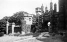 Entrance to Queen's Tower, East Bank Road, Norfolk Park. Designed by Samuel Roberts in 1834. Roberts, a great admirer of Mary, Queen of Scots, who was imprisoned at Sheffield Manor House, designed the house in castle form, complete with turrets