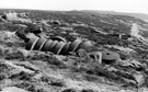 Stanage Edge, Hallam Moors, showing old quarry used in the production of millstones