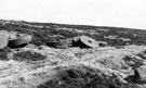 Stanage Edge, Hallam Moors, showing old quarry used in the production of millstones