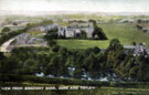 View from Bradway Bank, showing Brinkburn Grange and the former dam of Bradway Mill in foreground. Devonshire Road and Brinkburn Vale Road in background