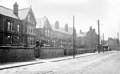 Tinsley Terrace (later numbered 290-276), Sheffield Road looking towards Town Street and The Plumpers Inn (original), Tinsley