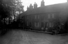 Cottages, opposite the Hare and Hounds, Church lane, Dore. Empty, prior to demolition. The front of the cottages were built around 1850, however, the backs were untouched and very early, circa 1600, and would form part of the original village of Dore Cottages, opposite the Hare and Hounds, Church lane, Dore. Empty, prior to demolition. The front of the cottages were built around 1850, however, the backs were untouched and very early, circa 1600, and would form part of the original village of Dore
