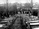 General Cemetery from below Mark Firth Walk, looking towards Bow Works, immediately after completion of the Job Creation Scheme