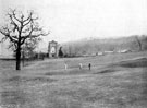 The seventeenth green looking towards Beauchief Abbey, Beauchief municipal golf course