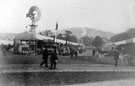 Yorkshire Agricultural Society, Sheffield Show, at Hillsborough Park. This row of tents were named 'Sleeper Road' and showed 'machinery in motion'