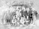 Unidentified group outside Strines Inn, Mortimer Road
